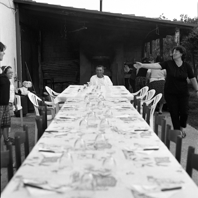 Dinner at Carmasciano. Guardia Lombardi, Italy. 2011. Silver Gelatin Print, 16”x20”