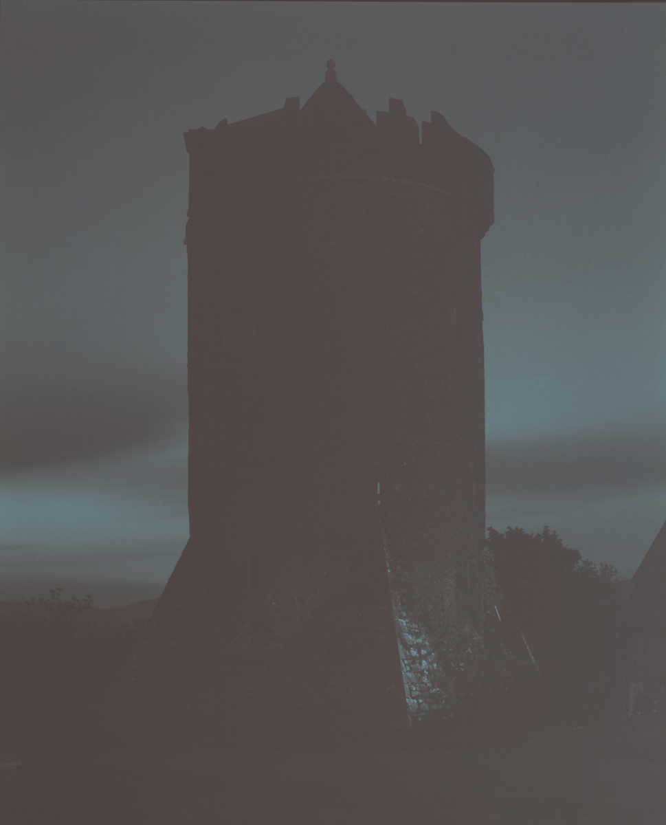 16th century tower at night, my Ireland, 2012 8 x 10 Disappearing Photograph on Gelatin Silver Paper, First exposure