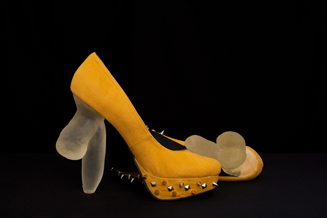 My Shoes, suede, metal and 3D Printed Flexible Materials, 2013